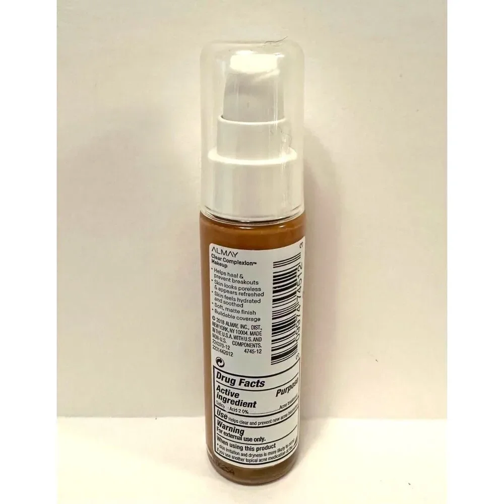 Almay Clear Complexion Makeup Dermatologist Tested Foundation #810 Almond NEW